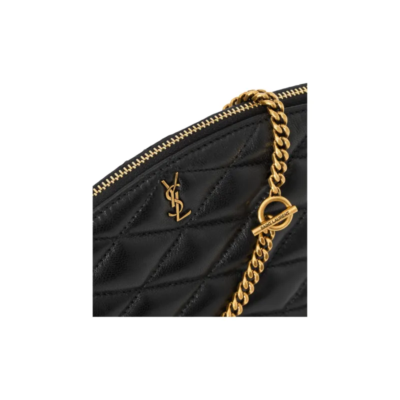 SAINT LAURENT Sade Series Sheepskin Clutch Women's Black-4