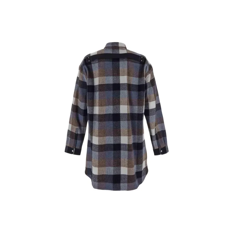 RICK OWENS Checked Button Up Jacket-1