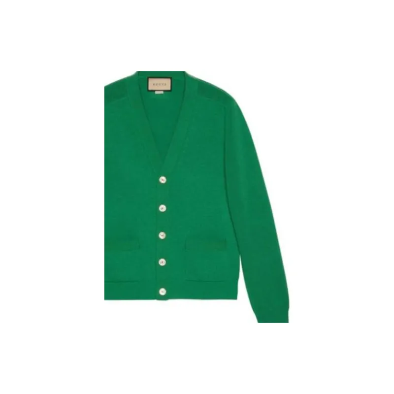 GUCCI Logo patch Button fastening Cardigan-5