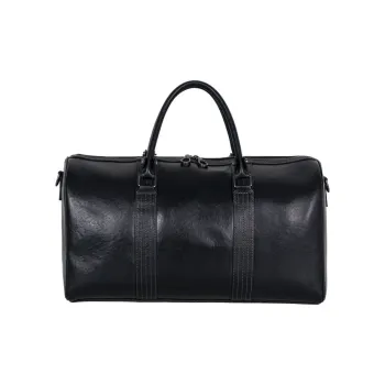 DOSRFINI Cow Leather Travel Bag Men's Black