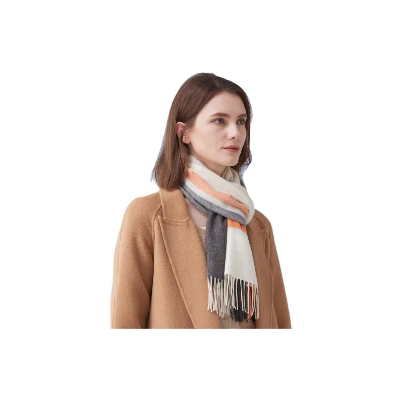 H YXIANG Cashmere Knit Scarves Women's-2
