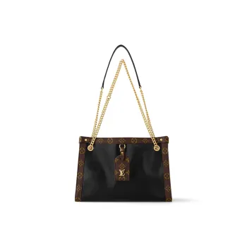 LOUIS VUITTON Nova Calf Leather Small Shoulder Bag Women's Black/Brown