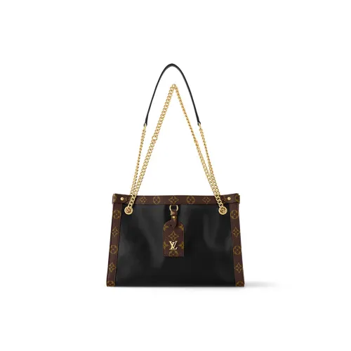 LOUIS VUITTON Nova Calf Leather Small Shoulder Bag Women's Black/Brown