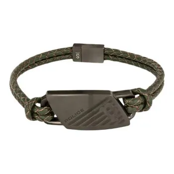 Police Leather Bracelets Men's Green