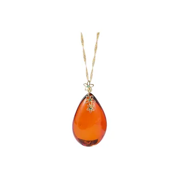 S&A 14K Gold With Amber Necklaces Women's