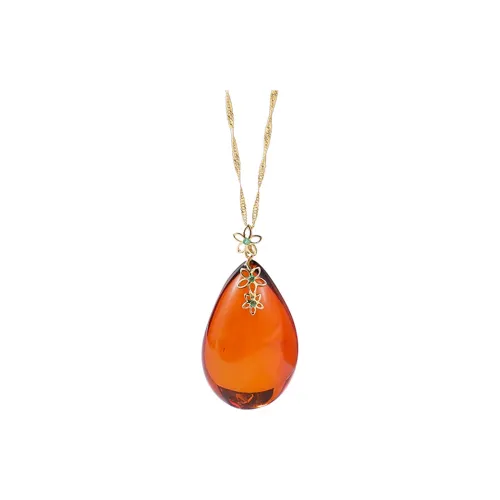 S&A 14K Gold With Amber Necklaces Women's