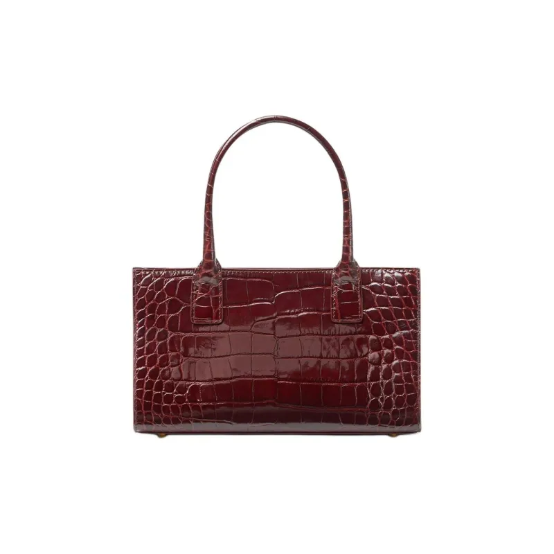 FANSIZHE Leather Tote Bag, Shopping Bag, Shoulder Bag, Crossbody Bag, Handbag Medium Size Women's Burgundy-1