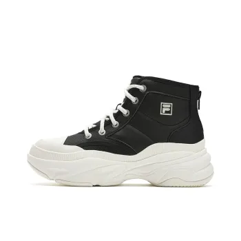 FILA BREAD Wear Resistant Mid Top Chunky Sneakers Women's Black White