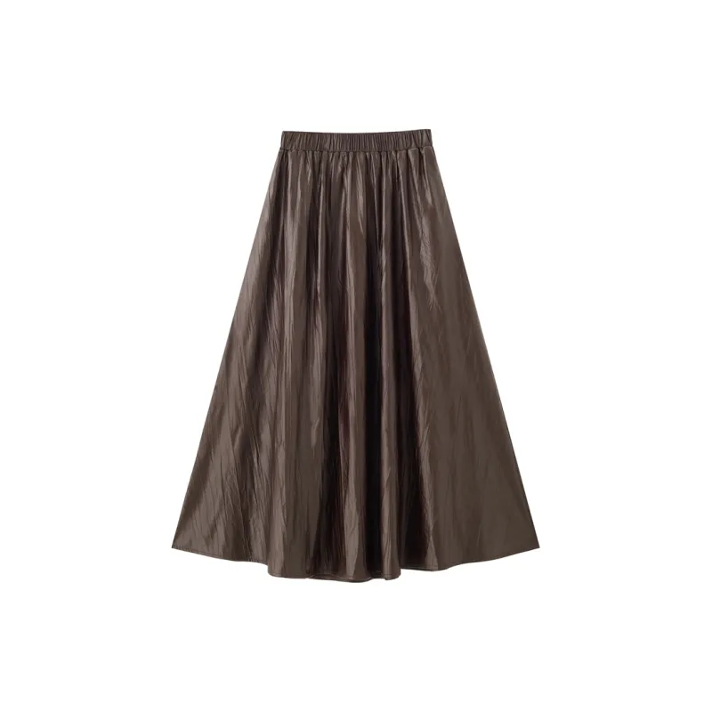 UNIQLO Casual Long Skirts Women's Tobacco Brown-1