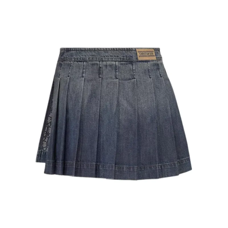 DIOR Denim Short Skirts Women's Blue-1