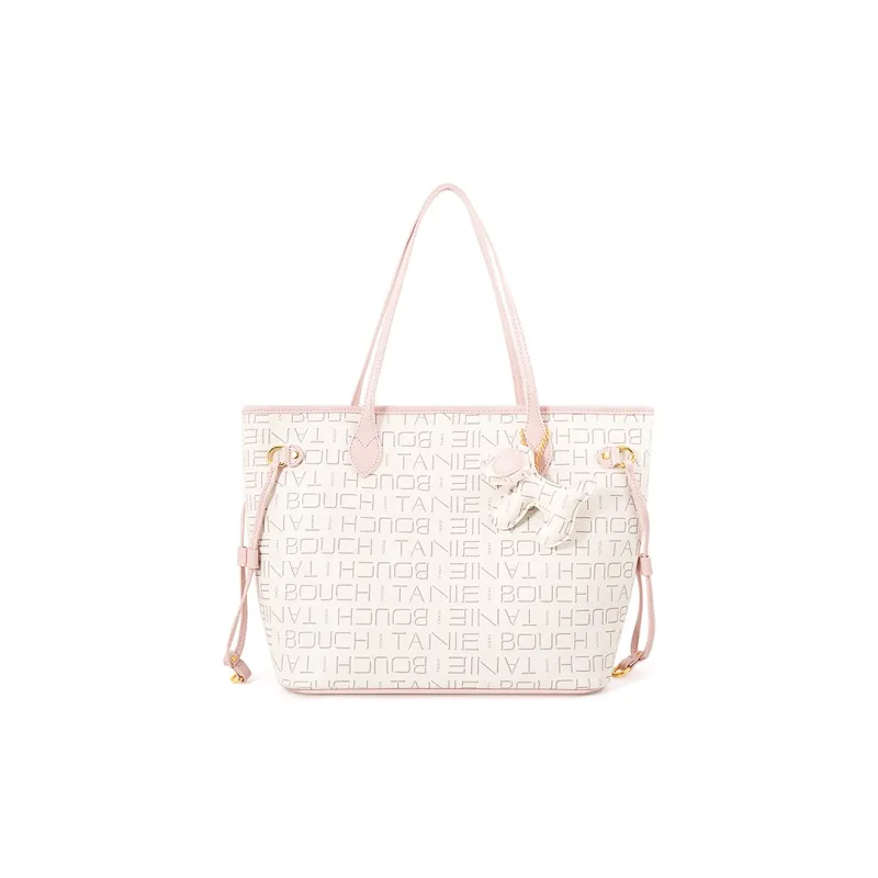 Vigno Synthetic Leather Handbag Shoulder Bag Regular Large Size Women's Pink White/Pink Coffee-1