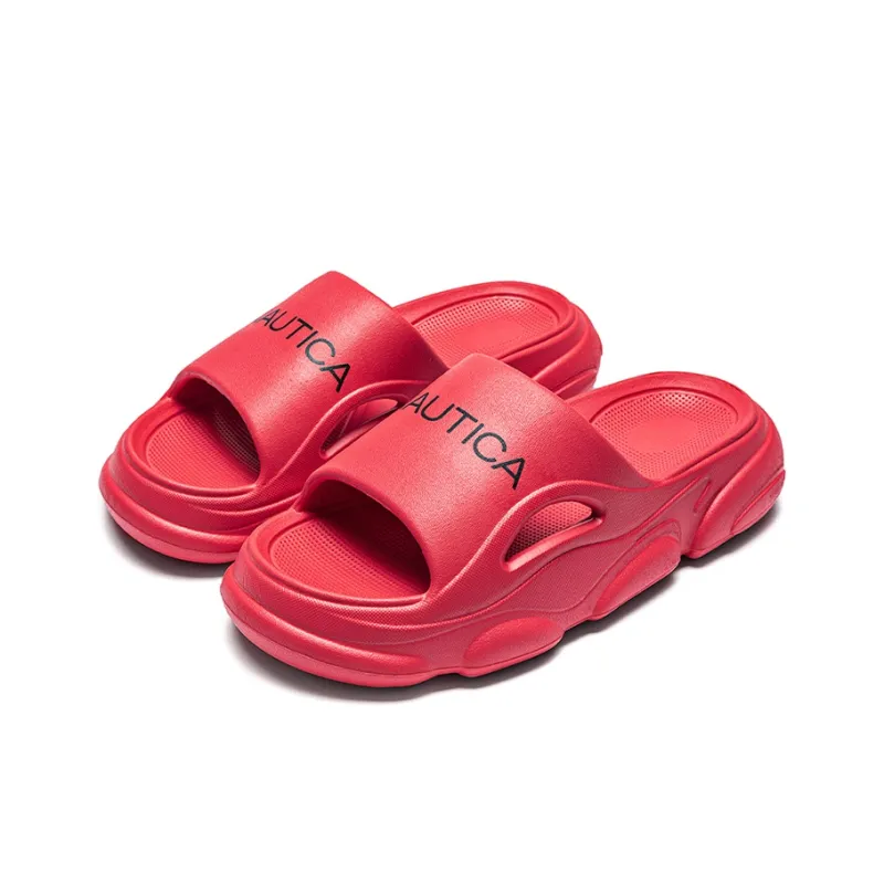 NAUTICA Slip Resistant Odor Resistant Abrasion Resistant Slide Slippers Unisex Red-1