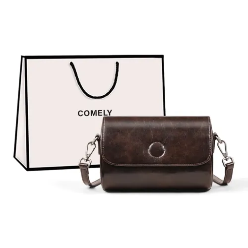 COMELY Cow Leather Patchwork Synthetic Leather Shoulder Bag Crossbody Bag Regular Women's Wine Coffee