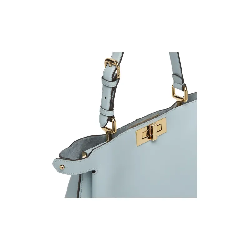 FENDI Peekaboo Calfskin One Shoulder Handbag Medium Size Women's Light Blue-5