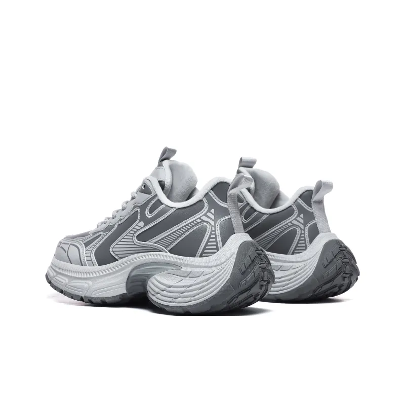 A55 Anti Slip And Wear Resistant Height Increasing Low Top Chunky Sneakers Men's Greige-1
