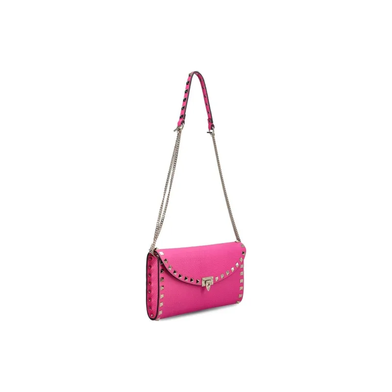 Valentino Leather Crossbody Bag Shoulder Bag Women's Rose Red-1