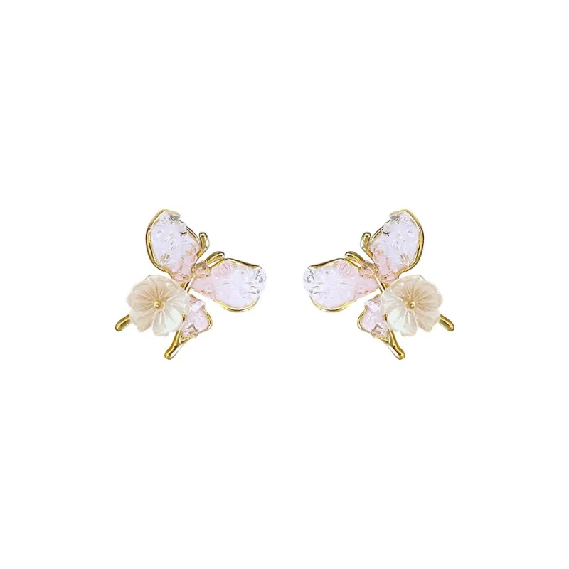 TUTAE Alloy Earrings Women's Gradient Blue-7