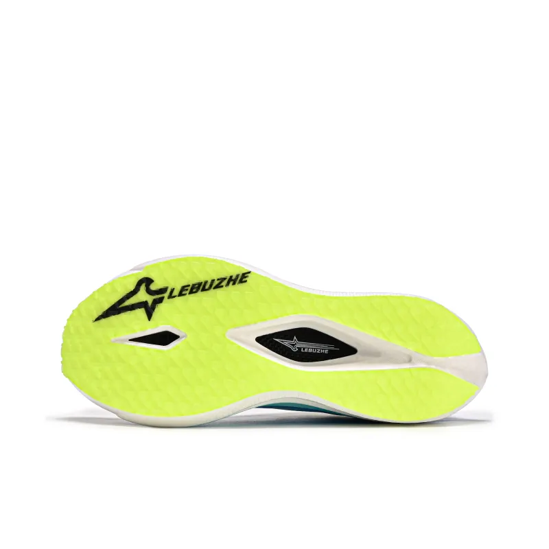 LEBUZHE Low Top Running Shoes Men's White Teal-4