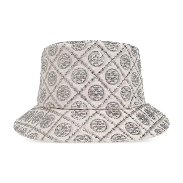 TORY BURCH All Over Logo Embellished Bucket Hat-0