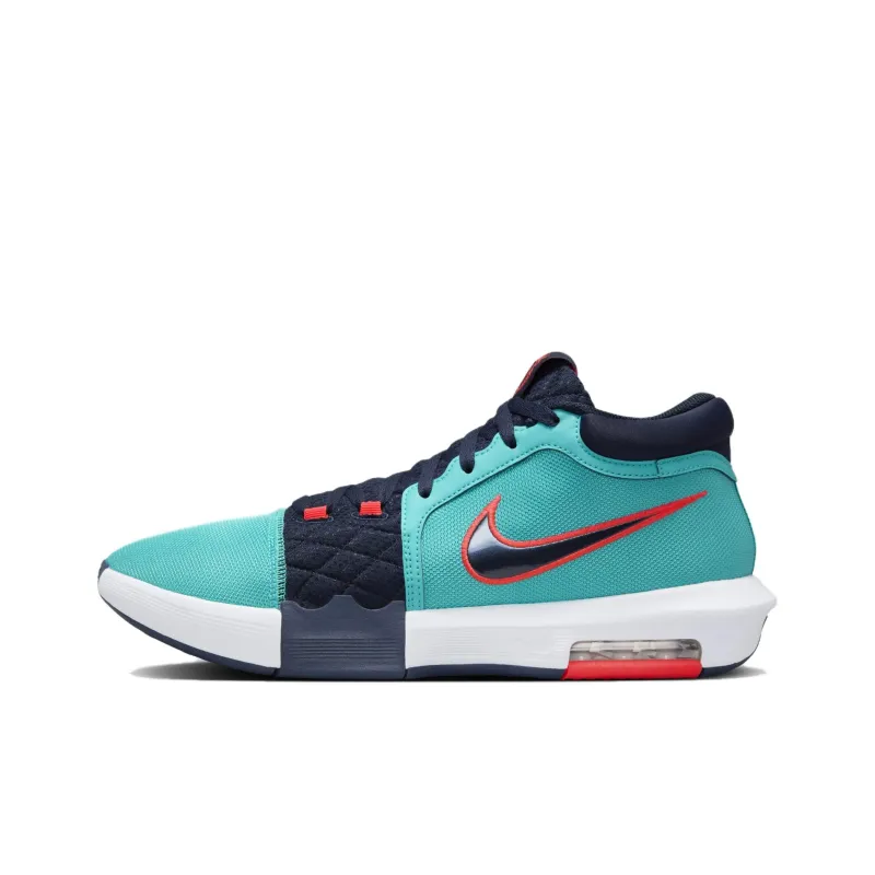 Nike Witness 8 Anti Slip Wear Resistant Mid Top Basketball Shoes Unisex Turquoise-0