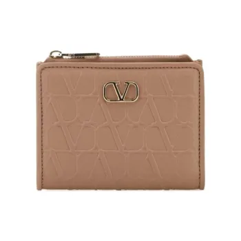 Valentino VLogo Plaque Zip Detailed Wallet