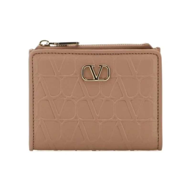 Valentino VLogo Plaque Zip Detailed Wallet-0