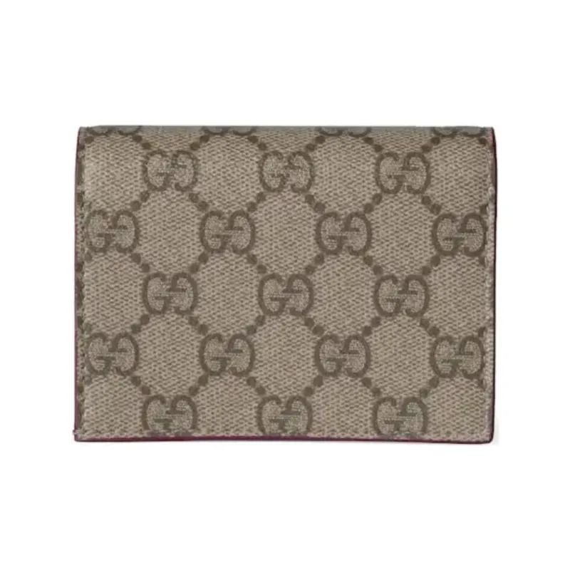 GUCCI Coated Fabric Wallet Mini Women's Pink & White & Brown-2
