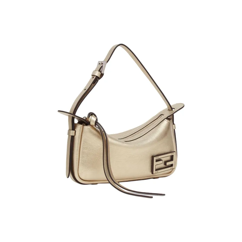FENDI Calfskin Handbag, Shoulder Bag Mini Women's Gold-1