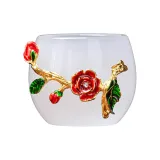 National Elegance with Fragrant Luster and Tin-Inlaid Glass Cup (White)