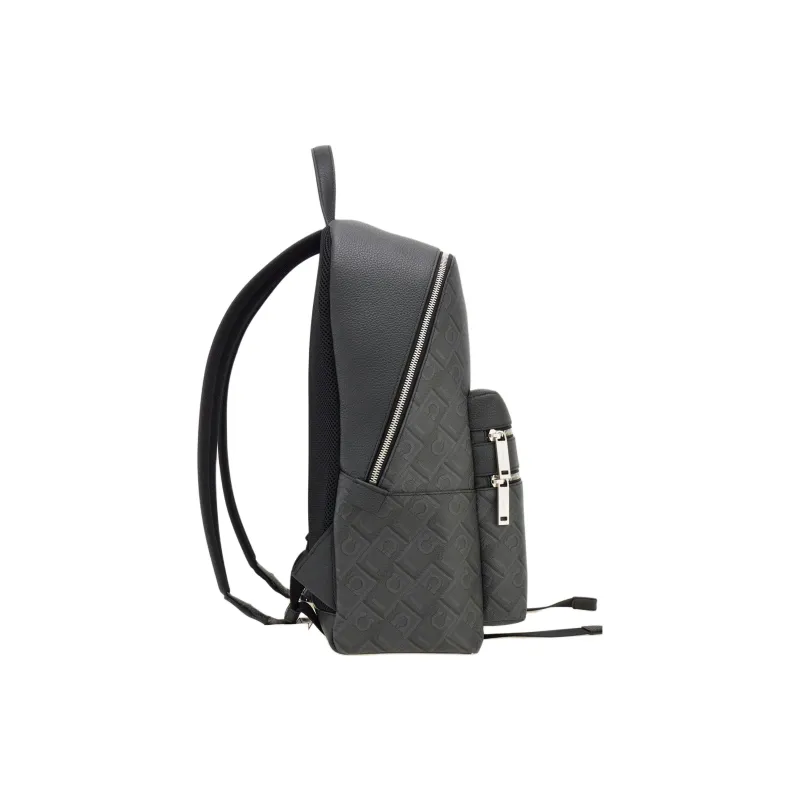 FERRAGAMO Calfskin Backpack Men's Black-1