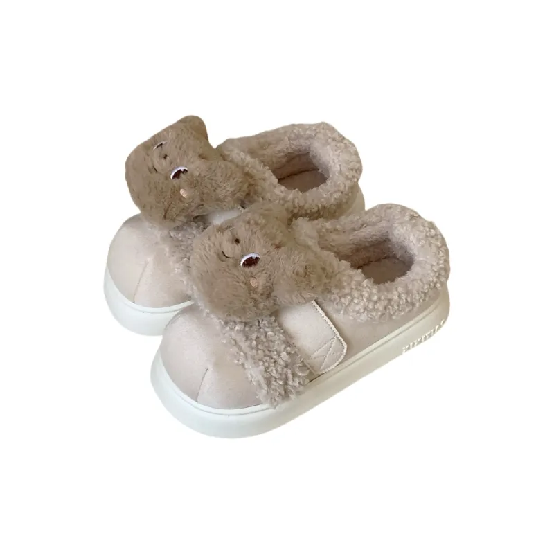 Thin Strips Cotton Slippers Women's Khaki-11