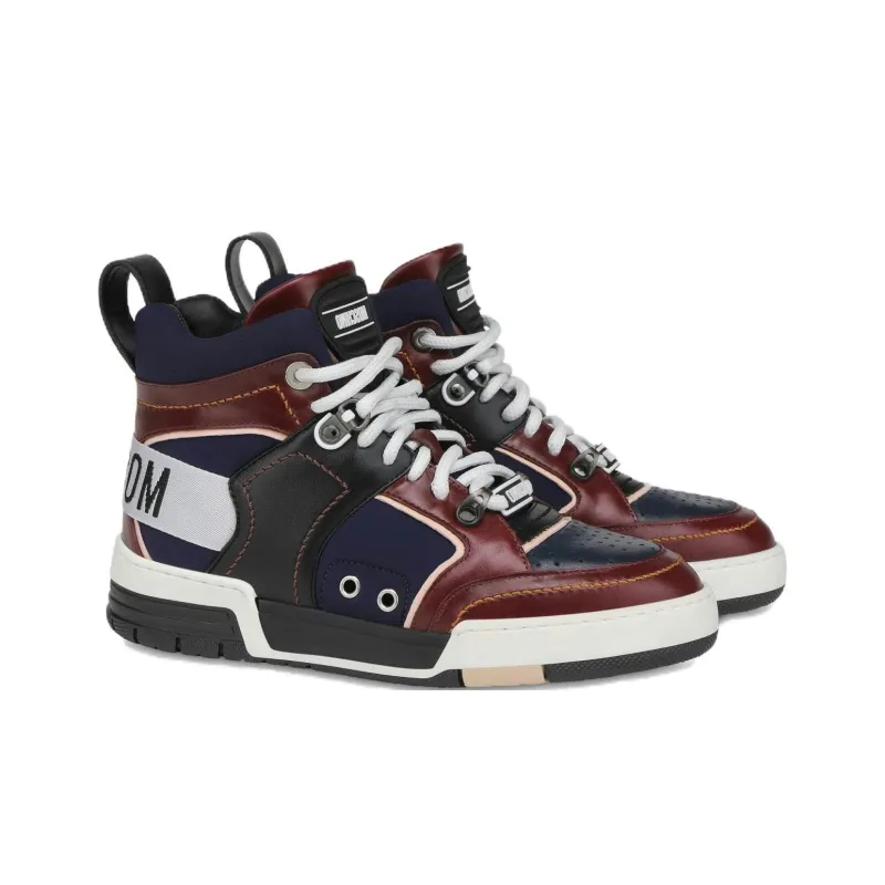 MOSCHINO Streetball High Top Skateboard Shoes Women's Dark Blue-4