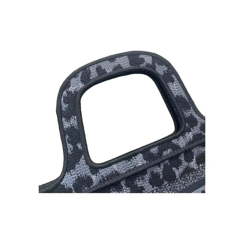 DIOR BookTote Embroidery Tote Bag Shopping Bag Handbags Mini Women's Blue And Black-4