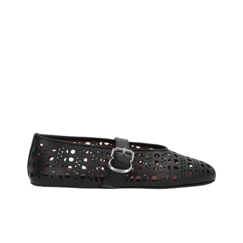 Alaïa Cut-out Leather Ballerinas-1