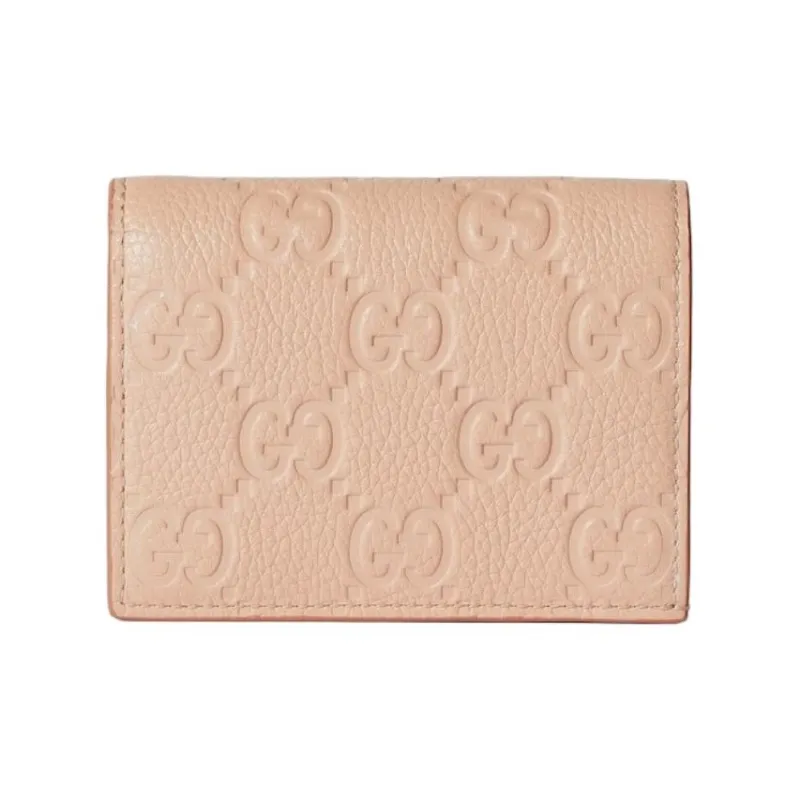 GUCCI Leather Wallet Mini Women's Light Pink-0