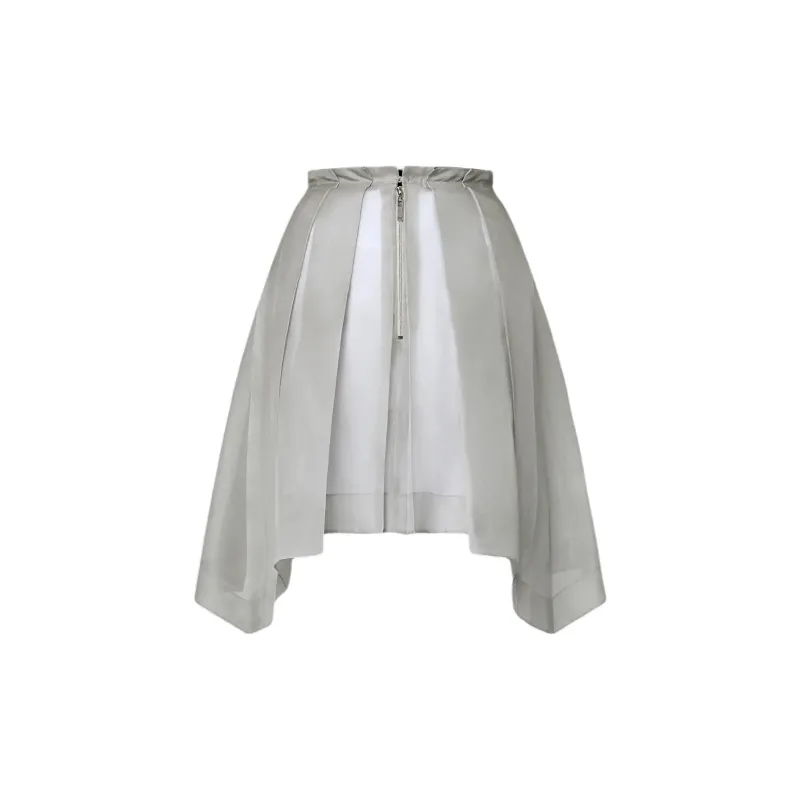 LOUIS VUITTON Asymmetrical Box Pleat Gauze Skirt-1