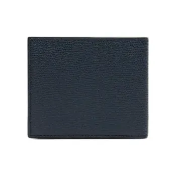 Valextra Pocket Grain Leather Wallet Coin Purse Wallet Men's Dark Blue