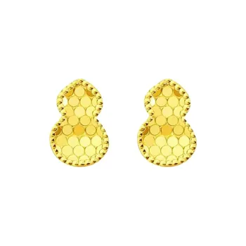 Rhymes Gold Plated Copper Stud Earrings Women's