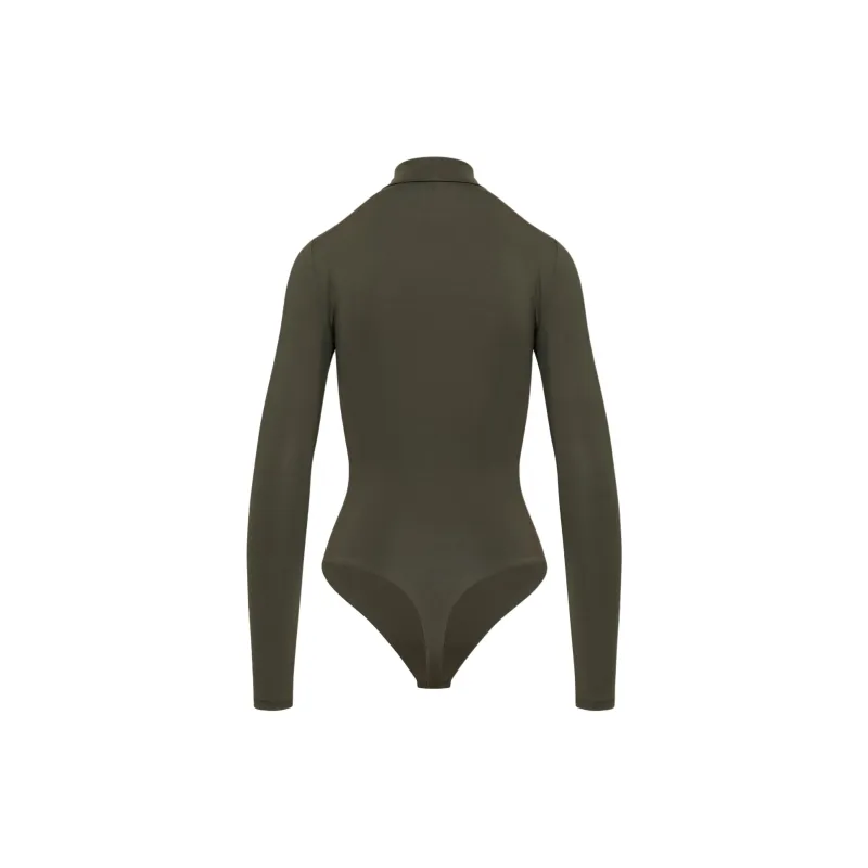 ARITZIA Contour Turtleneck Lonasleeve Bodysuit Bodysuits Women's Dark Olive-1