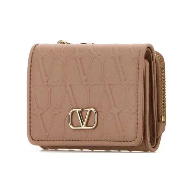 Valentino VLogo Plaque Zip Detailed Wallet-1