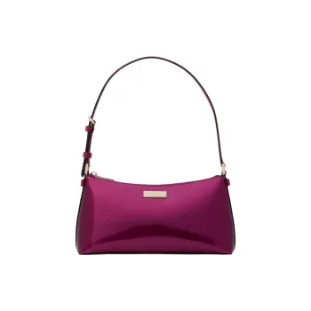 Kate Spade Satin Handbag Shoulder Bag Small Size Women's Black Gooseberry