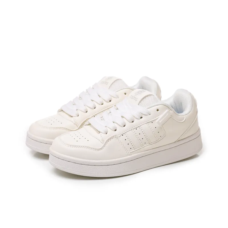 DD&OO Warm Wear-Resistant Lightweight Breathable Low-Top Skateboard Shoes Unisex White-2