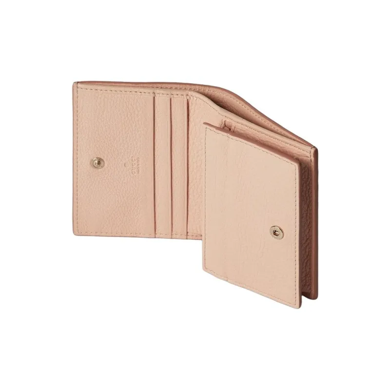 GUCCI Leather Wallet Mini Women's Light Pink-3