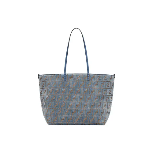 FENDI Velvet Tote Bag, Shopping Bag, Handbag Large Size Women's Light Blue