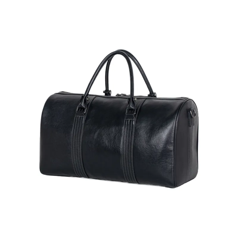 DOSRFINI Cow Leather Travel Bag Men's Black-1