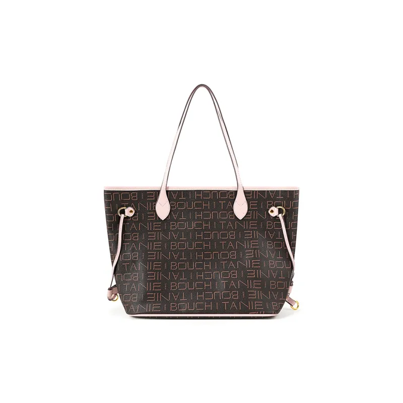 Vigno Synthetic Leather Handbag Shoulder Bag Regular Large Size Women's Pink White/Pink Coffee-9