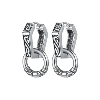BKBU 925 Sterling Silver Needle Titanium Steel Earrings Unisex