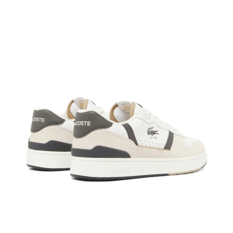 LACOSTE T Clip Slip Resistant Low Top Skateboard Shoes Men's White/Dark Green-2