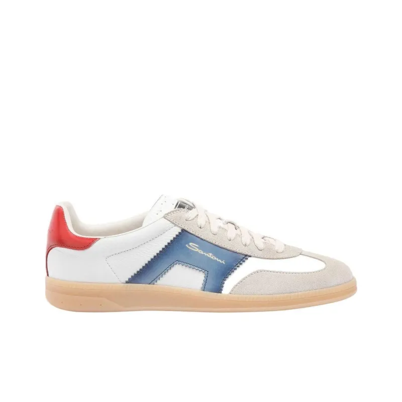 Santoni Colourblock Panelled Lace Up Sneakers-1