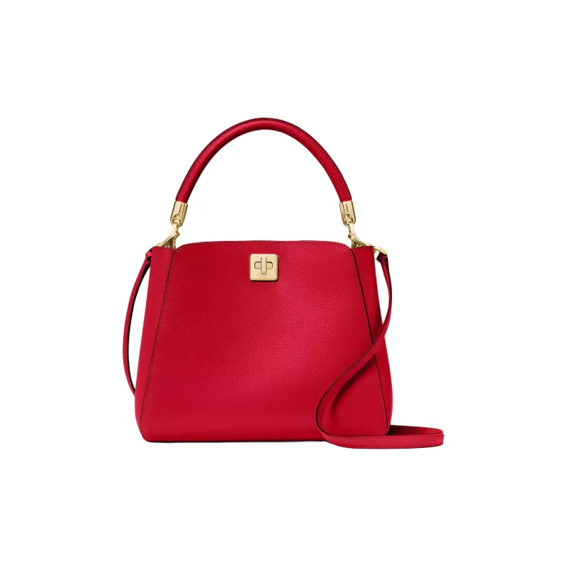 Kate Spade Grained Leather Shoulder Bag Crossbody Bag Handbag Medium Size Women's Cherry Red-0